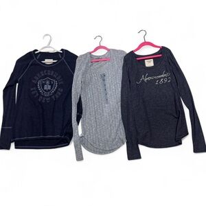three long sleeve abercrombie and fitch tops